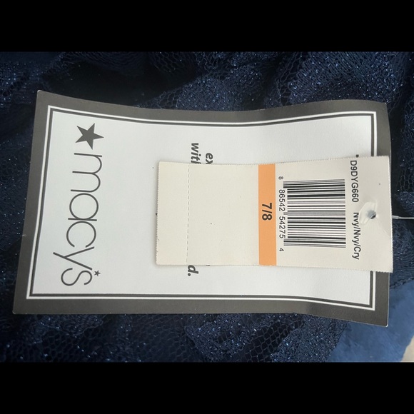 NWT Macy’s Navy Blue Lace Prom/ Formal Dress - Size 7/8 - Picture 7 of 7